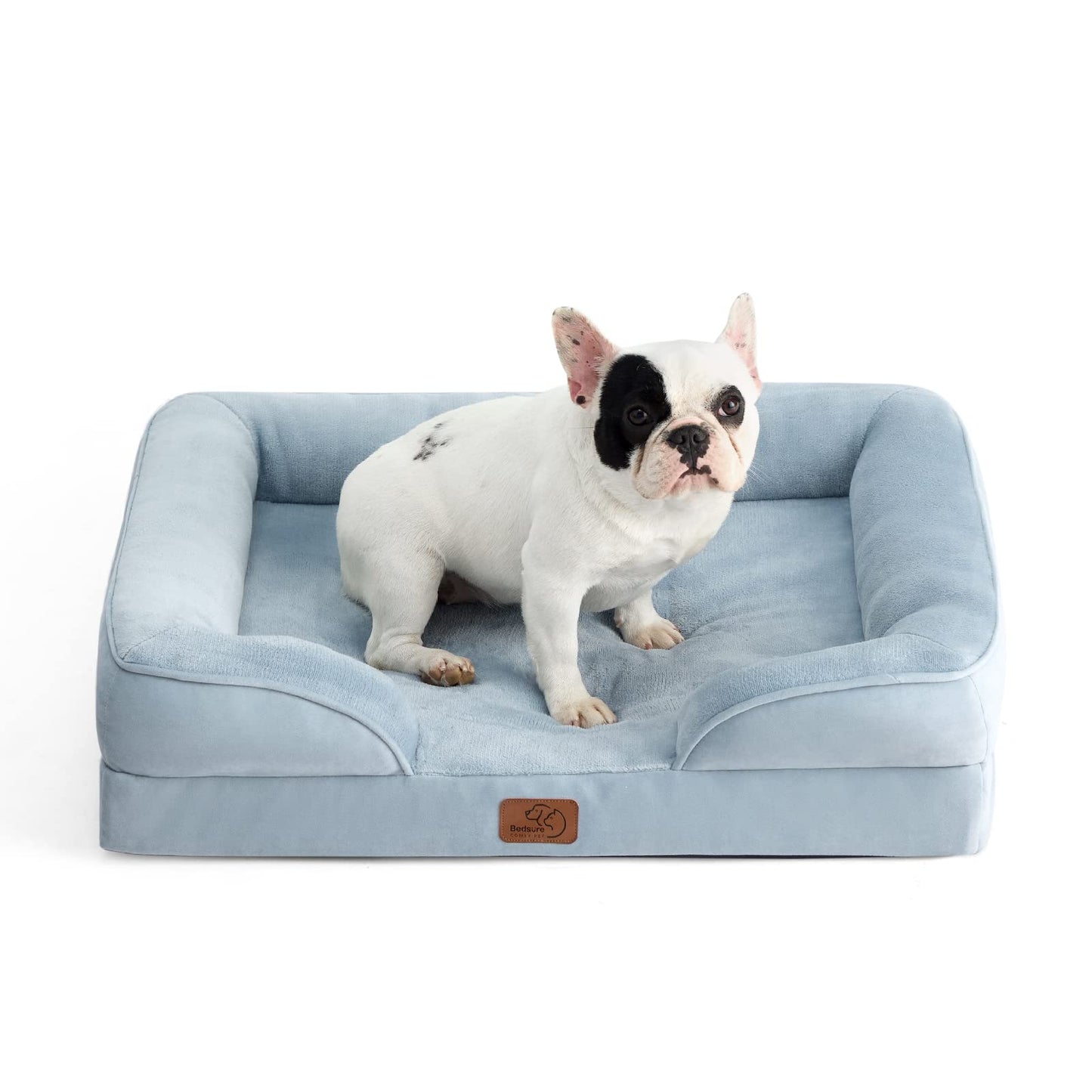 Bedsure Orthopedic Dog Bed Medium Size Dogs - Washable Medium Dog Cat Bed Waterproof, Comfort Pet Couch Sofa with Washable Removable Cover, Pets Bed with Nonskid Bottom, Grey, 28"