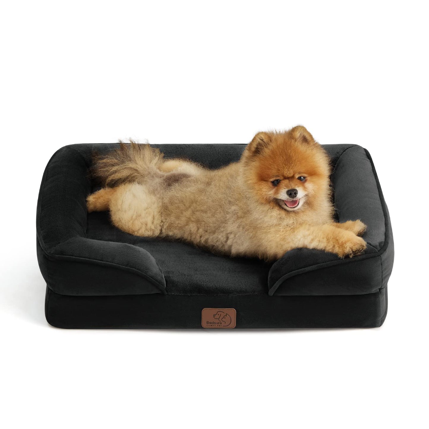 Bedsure Orthopedic Dog Bed Medium Size Dogs - Washable Medium Dog Cat Bed Waterproof, Comfort Pet Couch Sofa with Washable Removable Cover, Pets Bed with Nonskid Bottom, Grey, 28"