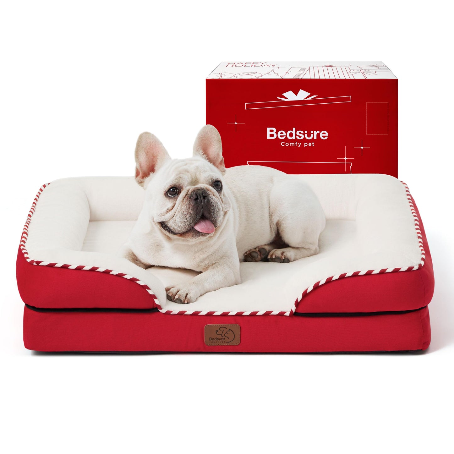 Bedsure Orthopedic Dog Bed Medium Size Dogs - Washable Medium Dog Cat Bed Waterproof, Comfort Pet Couch Sofa with Washable Removable Cover, Pets Bed with Nonskid Bottom, Grey, 28"