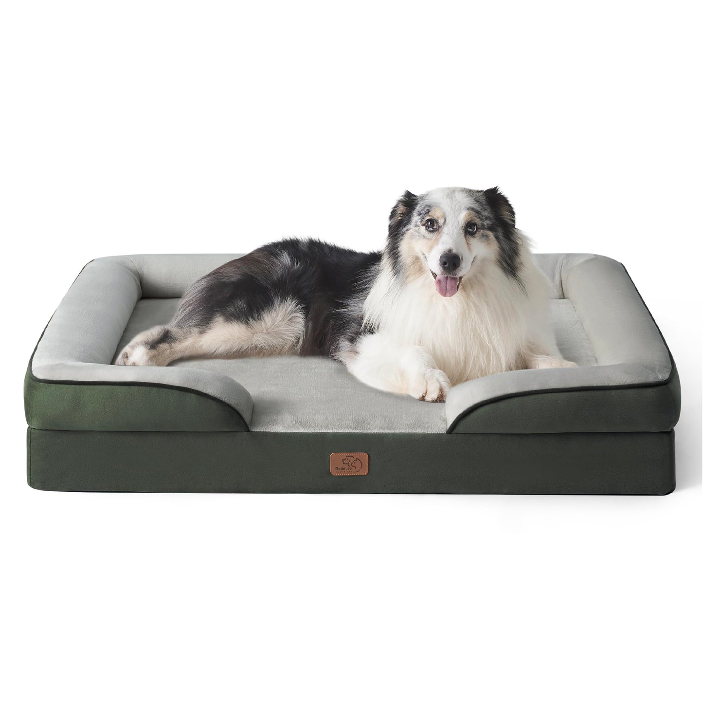 Bedsure Orthopedic Dog Bed Medium Size Dogs - Washable Medium Dog Cat Bed Waterproof, Comfort Pet Couch Sofa with Washable Removable Cover, Pets Bed with Nonskid Bottom, Grey, 28"