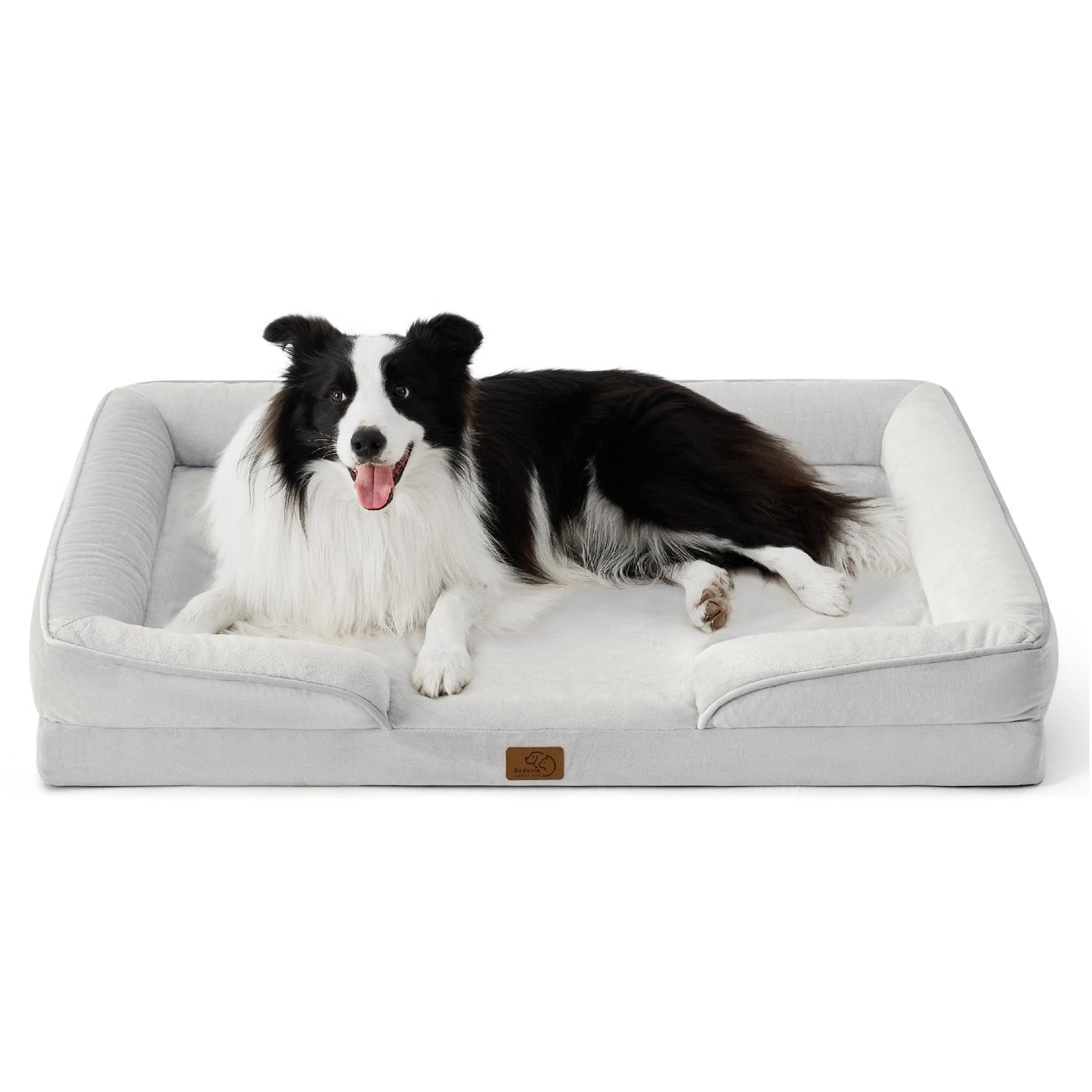 Bedsure Orthopedic Dog Bed Medium Size Dogs - Washable Medium Dog Cat Bed Waterproof, Comfort Pet Couch Sofa with Washable Removable Cover, Pets Bed with Nonskid Bottom, Grey, 28"