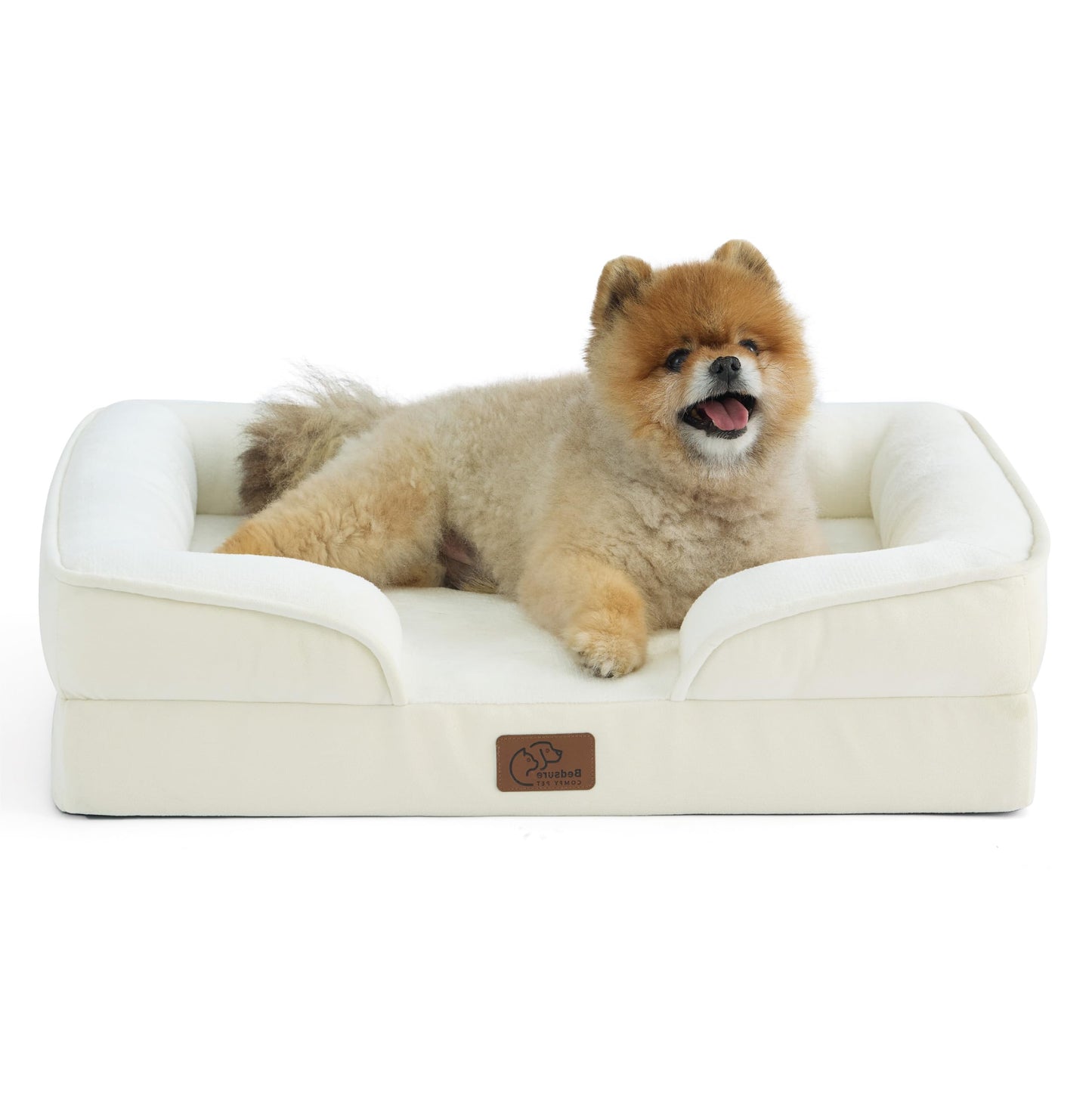 Bedsure Orthopedic Dog Bed Medium Size Dogs - Washable Medium Dog Cat Bed Waterproof, Comfort Pet Couch Sofa with Washable Removable Cover, Pets Bed with Nonskid Bottom, Grey, 28"