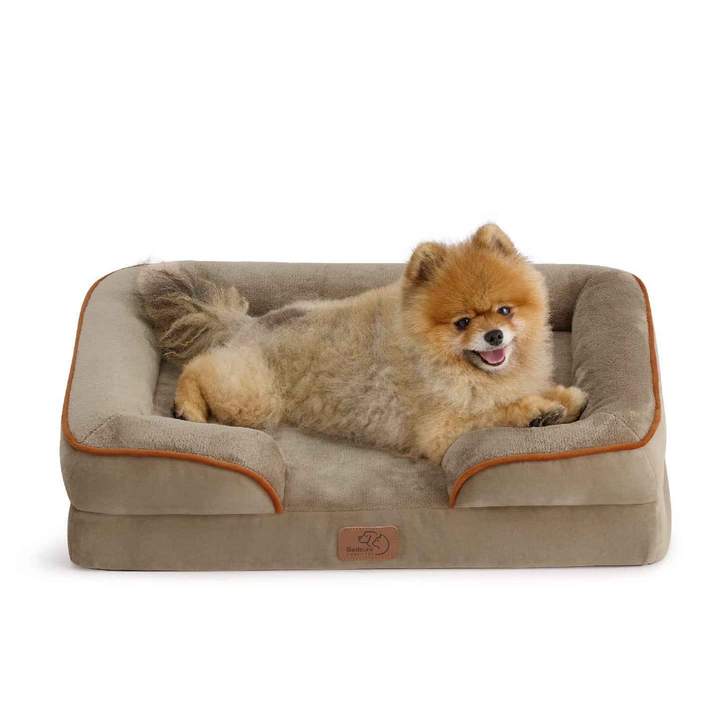 Bedsure Orthopedic Dog Bed Medium Size Dogs - Washable Medium Dog Cat Bed Waterproof, Comfort Pet Couch Sofa with Washable Removable Cover, Pets Bed with Nonskid Bottom, Grey, 28"