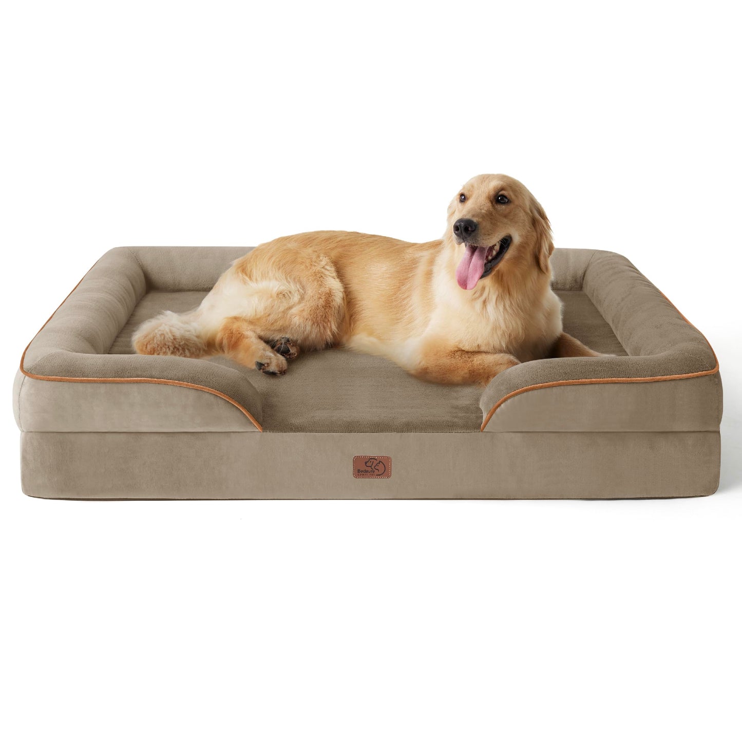 Bedsure Orthopedic Dog Bed Medium Size Dogs - Washable Medium Dog Cat Bed Waterproof, Comfort Pet Couch Sofa with Washable Removable Cover, Pets Bed with Nonskid Bottom, Grey, 28"