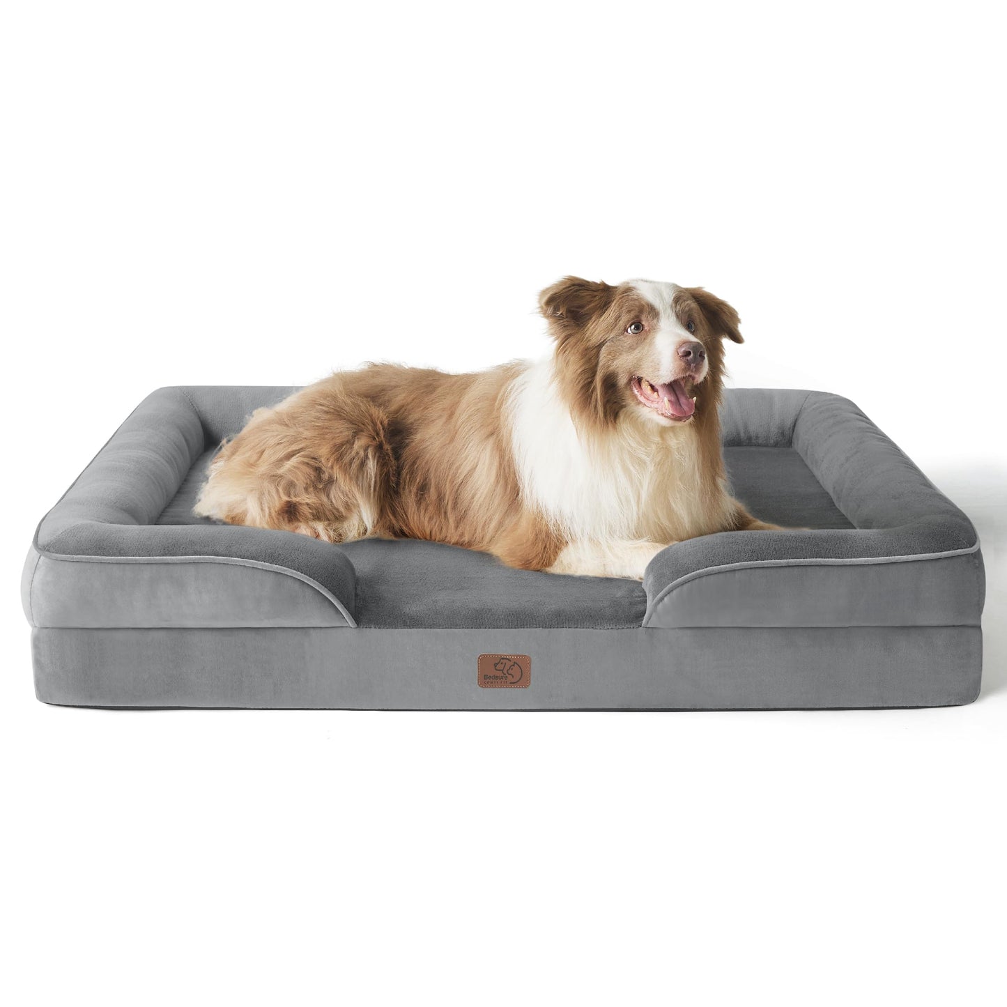 Bedsure Orthopedic Dog Bed Medium Size Dogs - Washable Medium Dog Cat Bed Waterproof, Comfort Pet Couch Sofa with Washable Removable Cover, Pets Bed with Nonskid Bottom, Grey, 28"