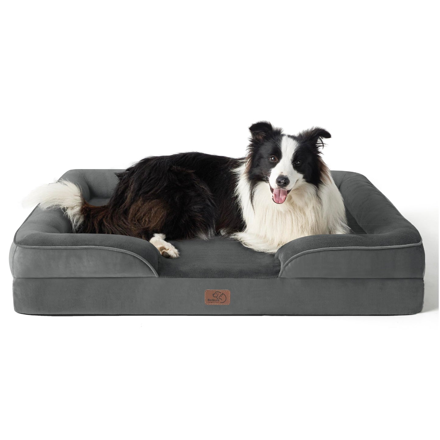 Bedsure Orthopedic Dog Bed Medium Size Dogs - Washable Medium Dog Cat Bed Waterproof, Comfort Pet Couch Sofa with Washable Removable Cover, Pets Bed with Nonskid Bottom, Grey, 28"