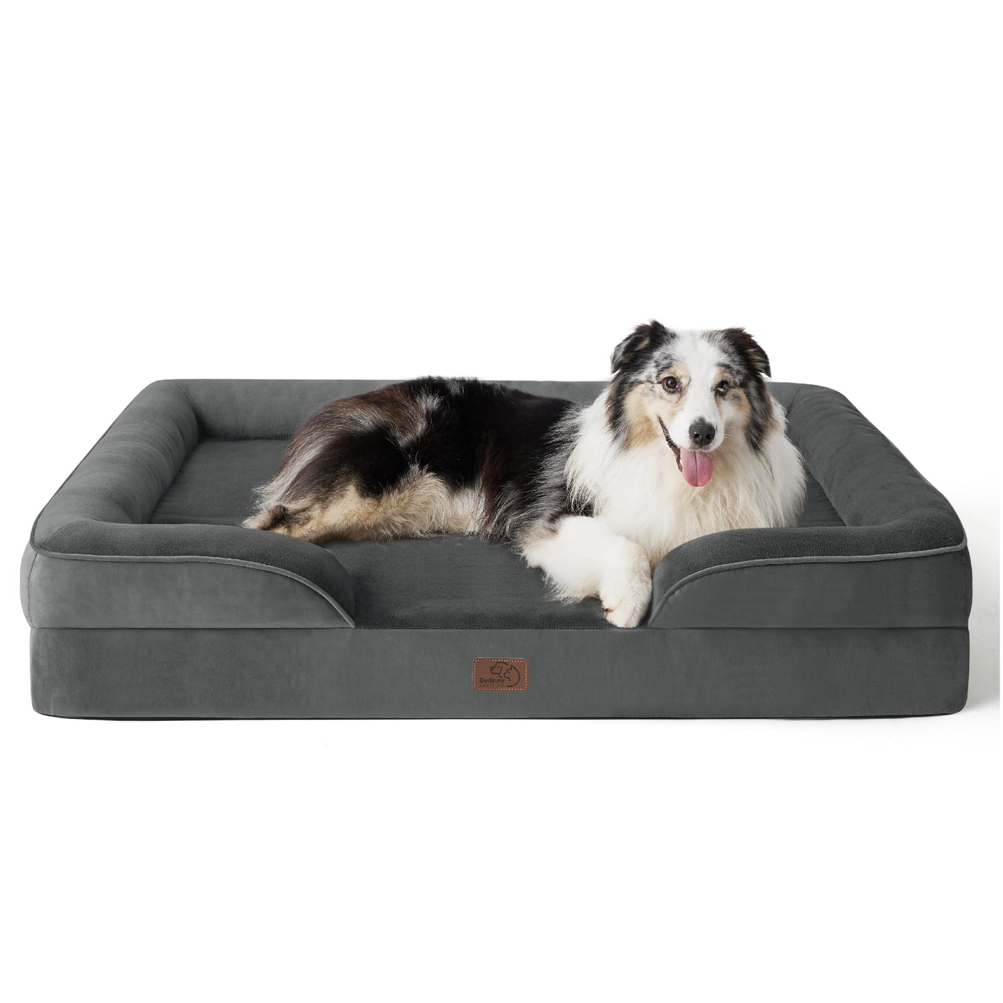Bedsure Orthopedic Dog Bed Medium Size Dogs - Washable Medium Dog Cat Bed Waterproof, Comfort Pet Couch Sofa with Washable Removable Cover, Pets Bed with Nonskid Bottom, Grey, 28"