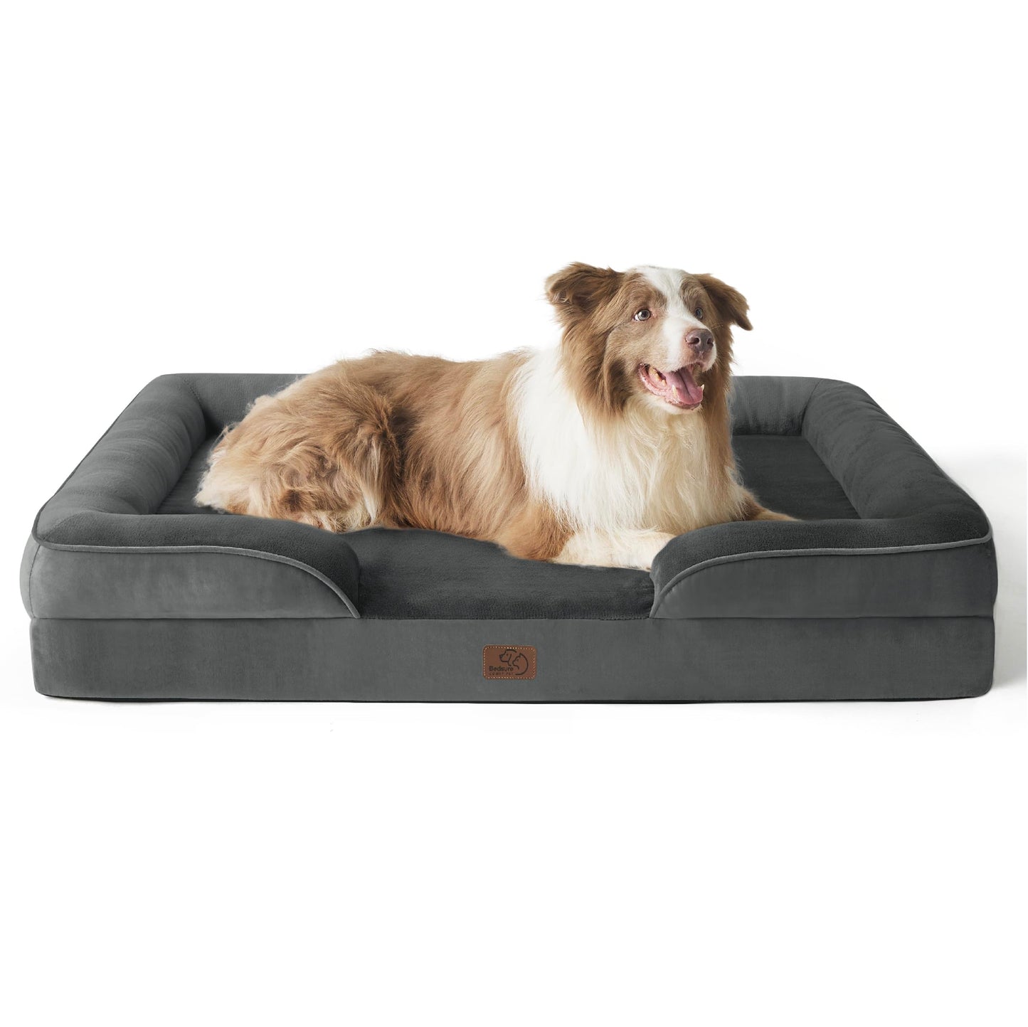 Bedsure Orthopedic Dog Bed Medium Size Dogs - Washable Medium Dog Cat Bed Waterproof, Comfort Pet Couch Sofa with Washable Removable Cover, Pets Bed with Nonskid Bottom, Grey, 28"