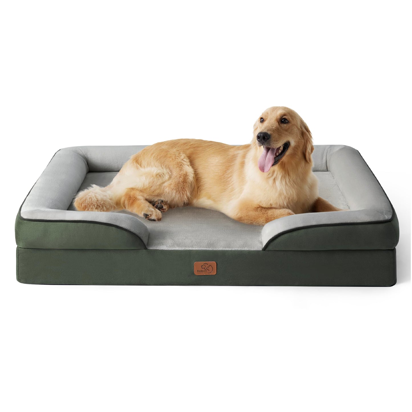 Bedsure Orthopedic Dog Bed Medium Size Dogs - Washable Medium Dog Cat Bed Waterproof, Comfort Pet Couch Sofa with Washable Removable Cover, Pets Bed with Nonskid Bottom, Grey, 28"