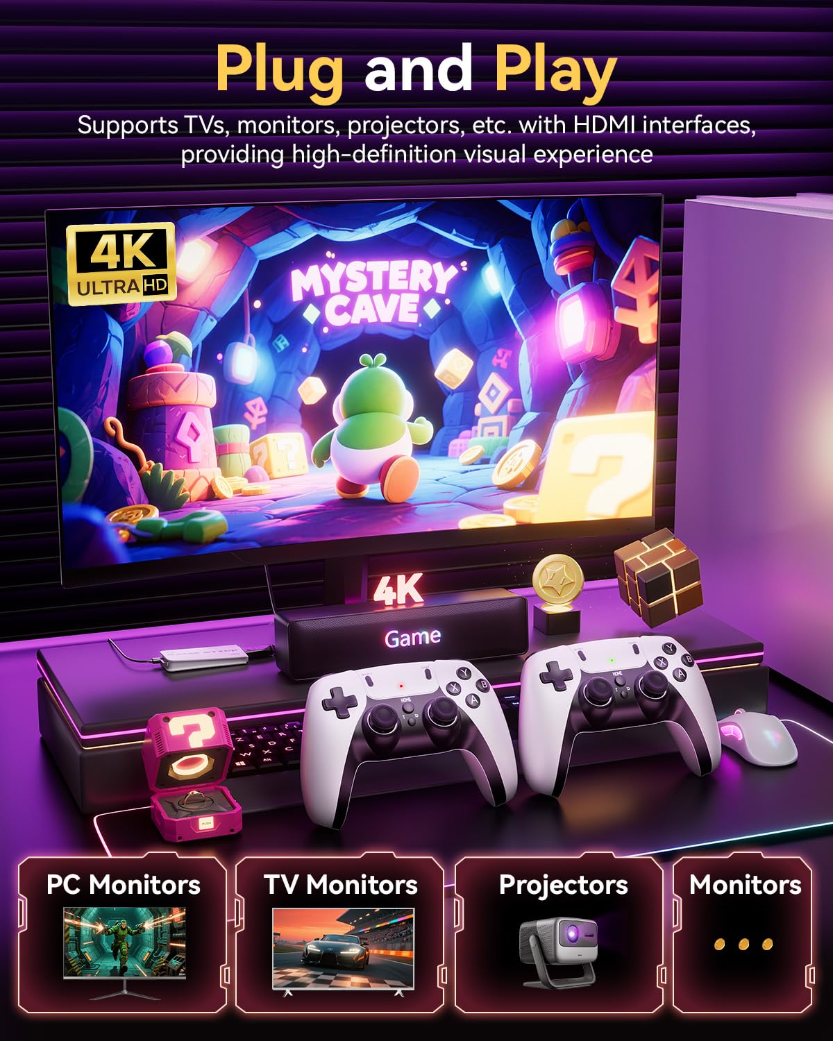 Maxtegu, Gaming Console Stick, Retro Classic M15 with 4K HDMI, 2025