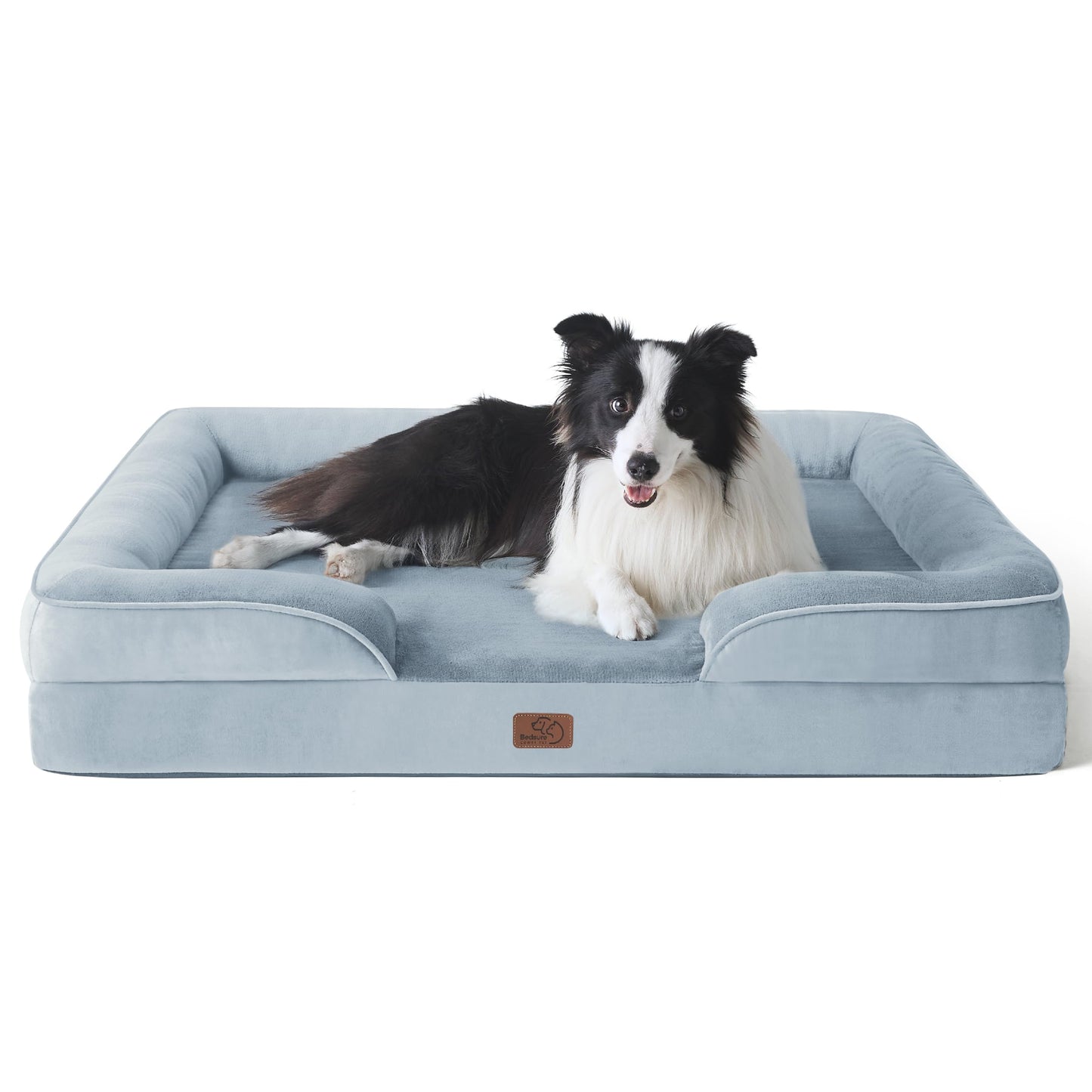 Bedsure Orthopedic Dog Bed Medium Size Dogs - Washable Medium Dog Cat Bed Waterproof, Comfort Pet Couch Sofa with Washable Removable Cover, Pets Bed with Nonskid Bottom, Grey, 28"