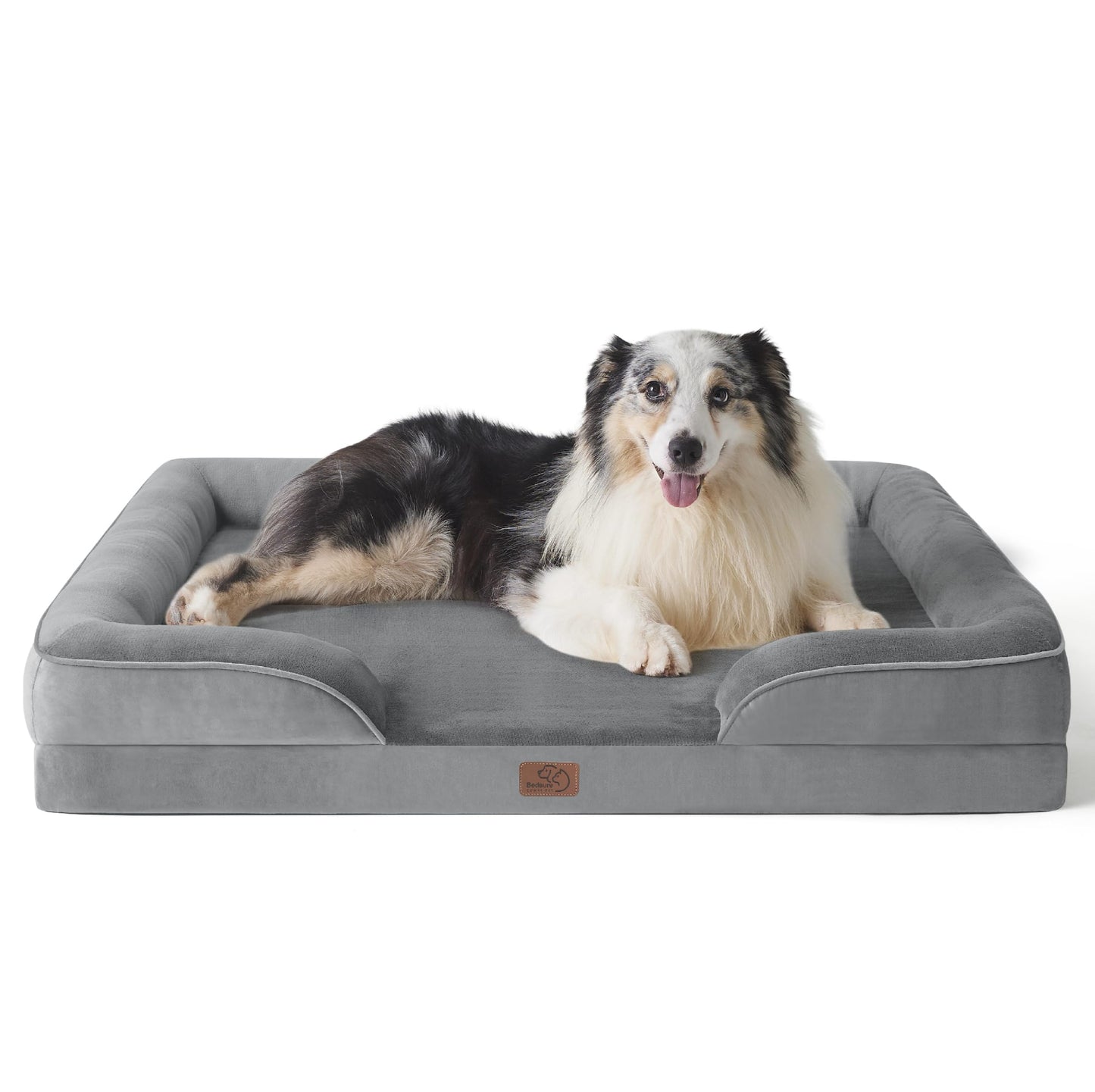 Bedsure Orthopedic Dog Bed Medium Size Dogs - Washable Medium Dog Cat Bed Waterproof, Comfort Pet Couch Sofa with Washable Removable Cover, Pets Bed with Nonskid Bottom, Grey, 28"