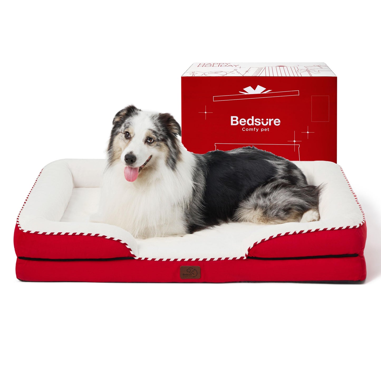 Bedsure Orthopedic Dog Bed Medium Size Dogs - Washable Medium Dog Cat Bed Waterproof, Comfort Pet Couch Sofa with Washable Removable Cover, Pets Bed with Nonskid Bottom, Grey, 28"