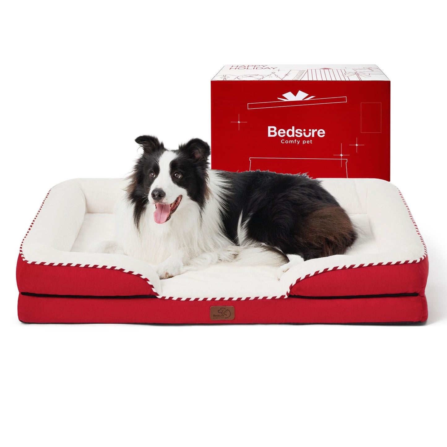 Bedsure Orthopedic Dog Bed Medium Size Dogs - Washable Medium Dog Cat Bed Waterproof, Comfort Pet Couch Sofa with Washable Removable Cover, Pets Bed with Nonskid Bottom, Grey, 28"