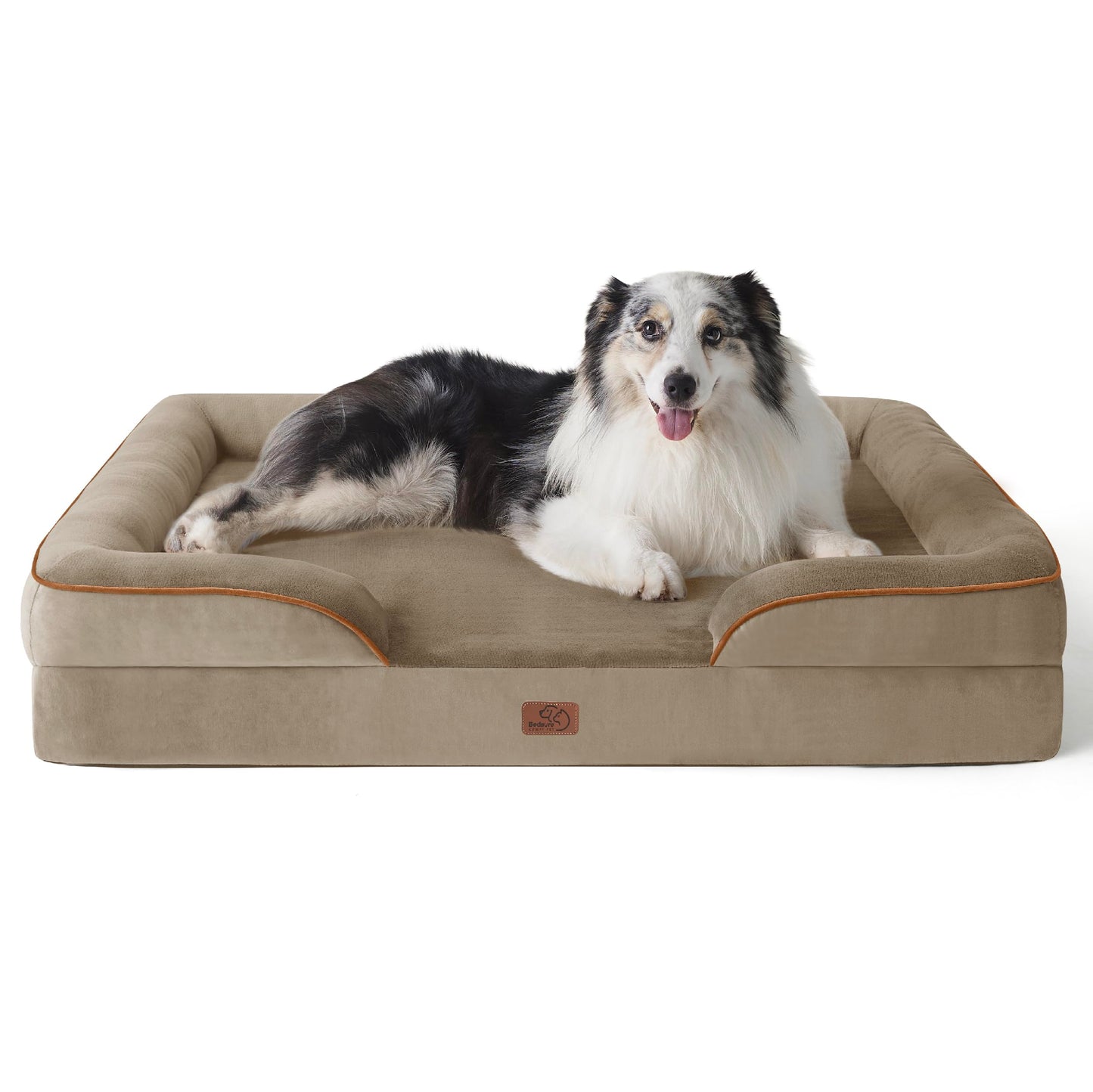 Bedsure Orthopedic Dog Bed Medium Size Dogs - Washable Medium Dog Cat Bed Waterproof, Comfort Pet Couch Sofa with Washable Removable Cover, Pets Bed with Nonskid Bottom, Grey, 28"
