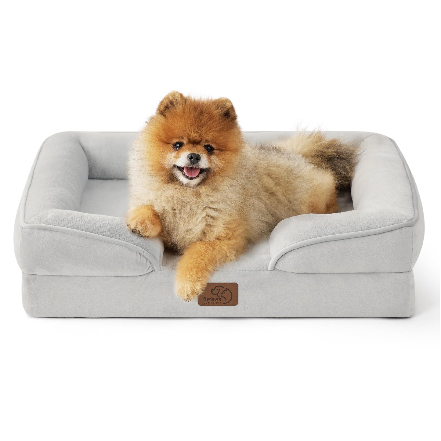 Bedsure Orthopedic Dog Bed Medium Size Dogs - Washable Medium Dog Cat Bed Waterproof, Comfort Pet Couch Sofa with Washable Removable Cover, Pets Bed with Nonskid Bottom, Grey, 28"