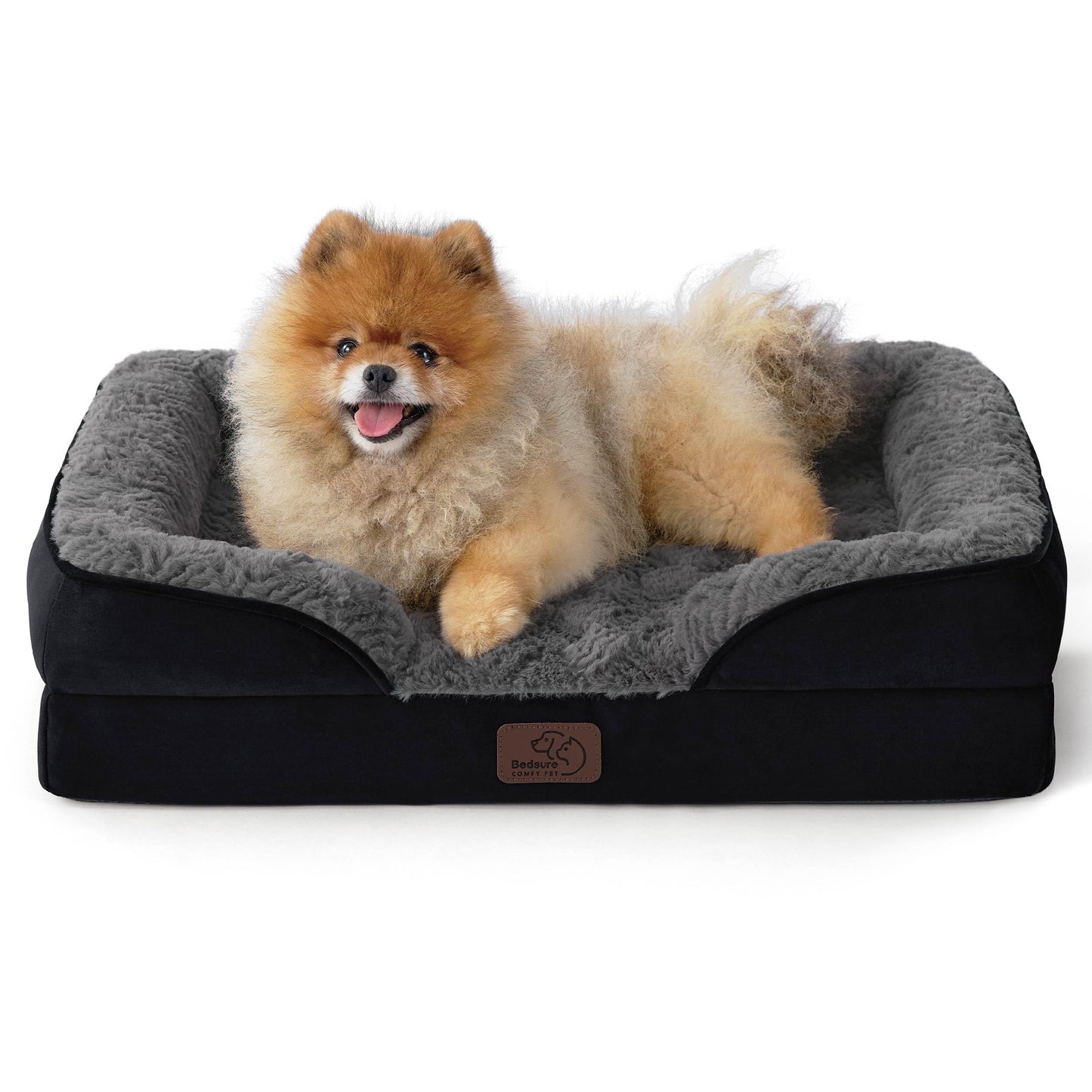 Bedsure Orthopedic Dog Bed Medium Size Dogs - Washable Medium Dog Cat Bed Waterproof, Comfort Pet Couch Sofa with Washable Removable Cover, Pets Bed with Nonskid Bottom, Grey, 28"