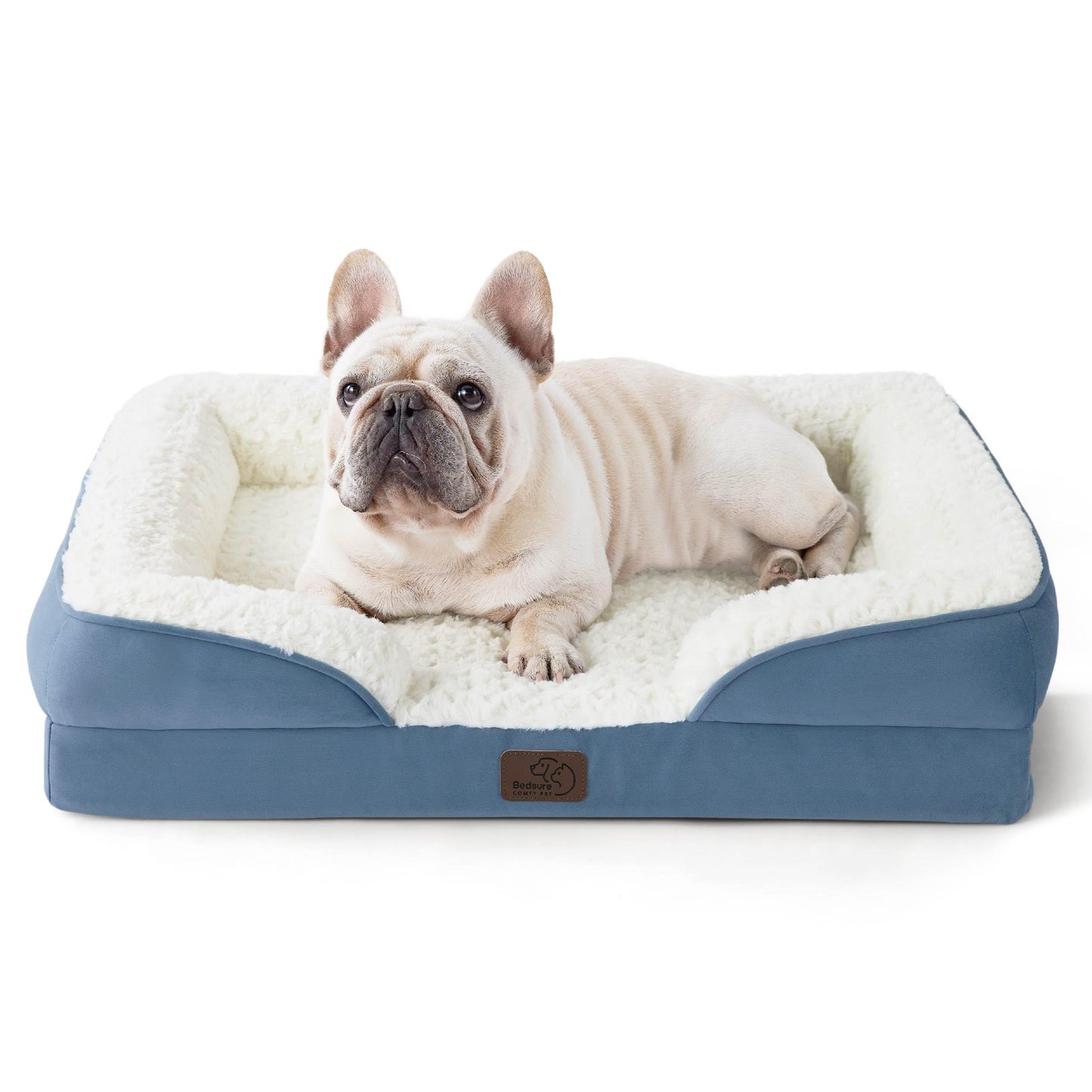 Bedsure Orthopedic Dog Bed Medium Size Dogs - Washable Medium Dog Cat Bed Waterproof, Comfort Pet Couch Sofa with Washable Removable Cover, Pets Bed with Nonskid Bottom, Grey, 28"