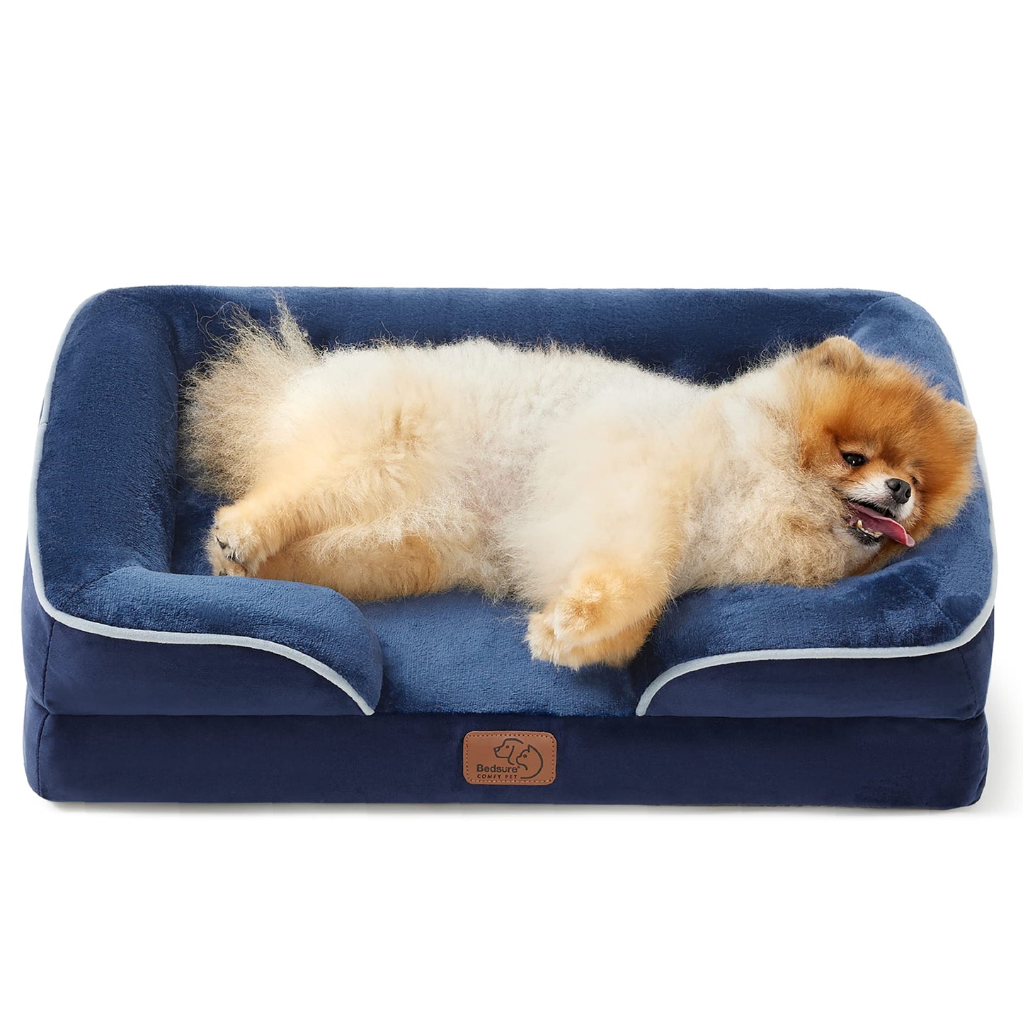 Bedsure Orthopedic Dog Bed Medium Size Dogs - Washable Medium Dog Cat Bed Waterproof, Comfort Pet Couch Sofa with Washable Removable Cover, Pets Bed with Nonskid Bottom, Grey, 28"