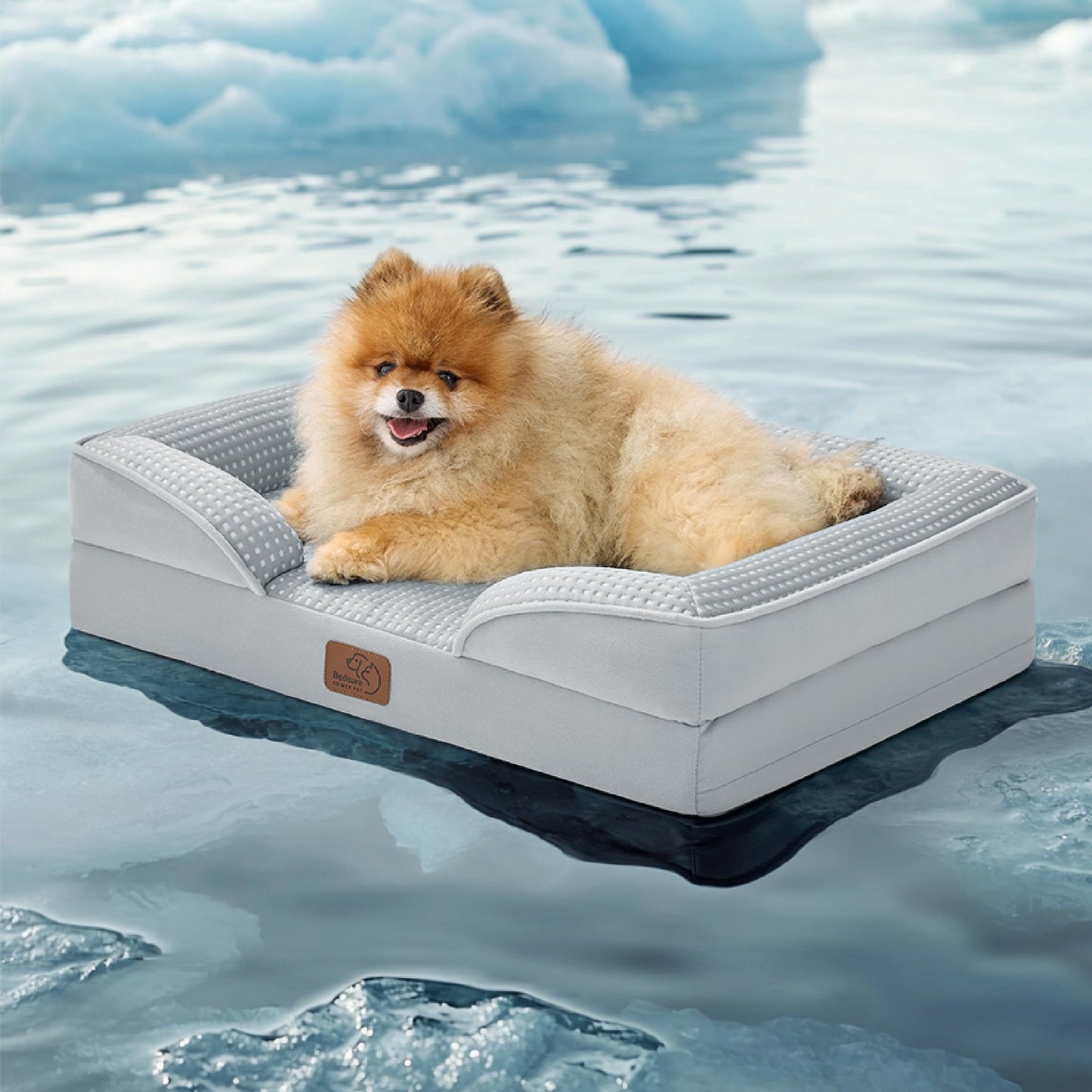 Bedsure Orthopedic Dog Bed Medium Size Dogs - Washable Medium Dog Cat Bed Waterproof, Comfort Pet Couch Sofa with Washable Removable Cover, Pets Bed with Nonskid Bottom, Grey, 28"