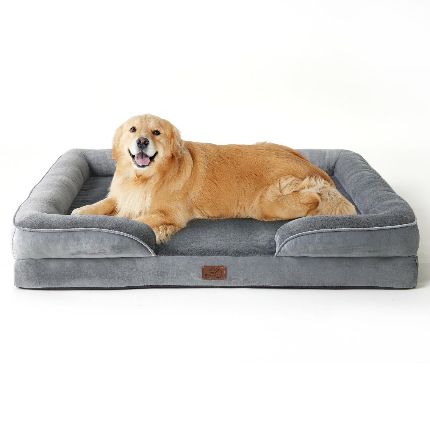 Bedsure Orthopedic Dog Bed Medium Size Dogs - Washable Medium Dog Cat Bed Waterproof, Comfort Pet Couch Sofa with Washable Removable Cover, Pets Bed with Nonskid Bottom, Grey, 28"