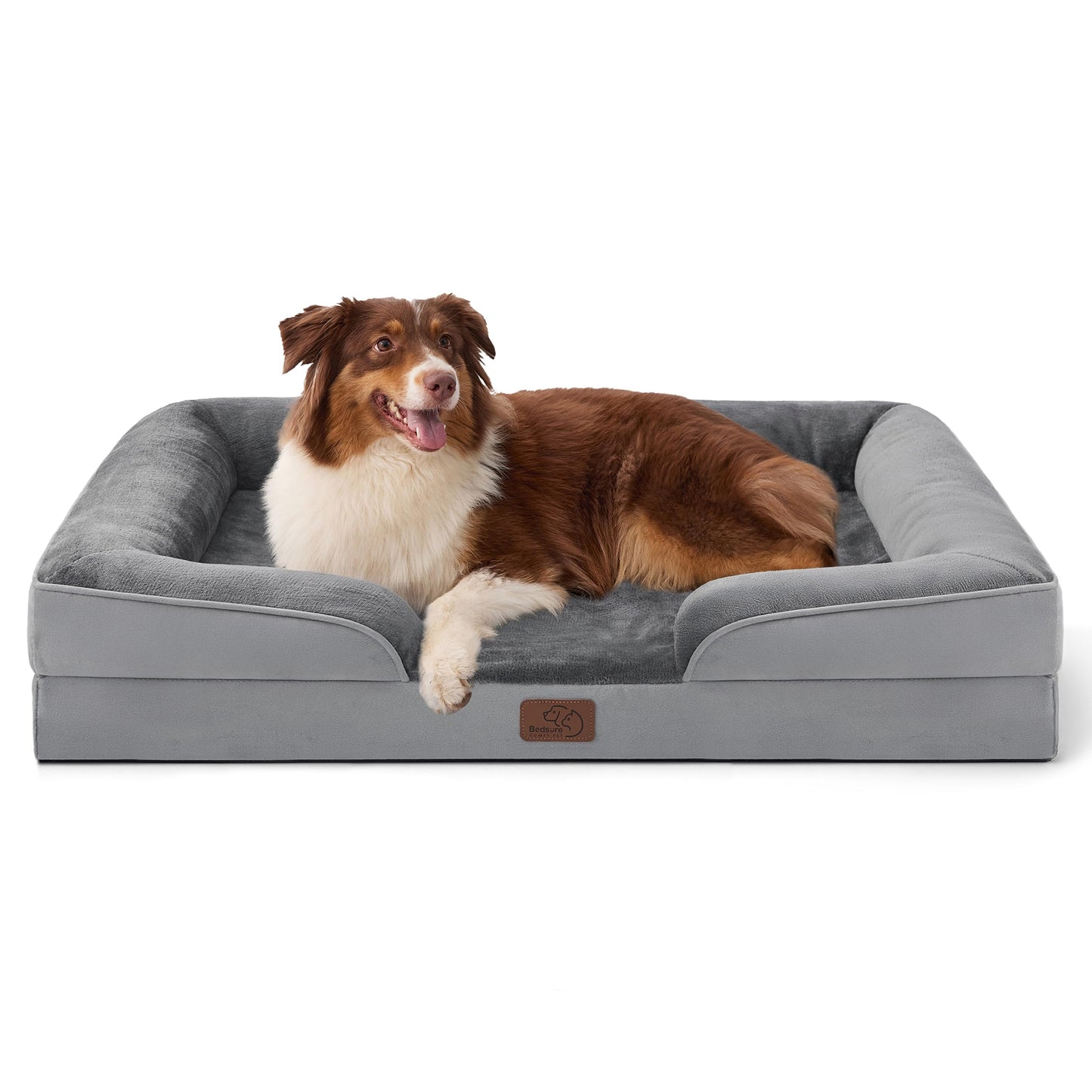 Bedsure Orthopedic Dog Bed Medium Size Dogs - Washable Medium Dog Cat Bed Waterproof, Comfort Pet Couch Sofa with Washable Removable Cover, Pets Bed with Nonskid Bottom, Grey, 28"