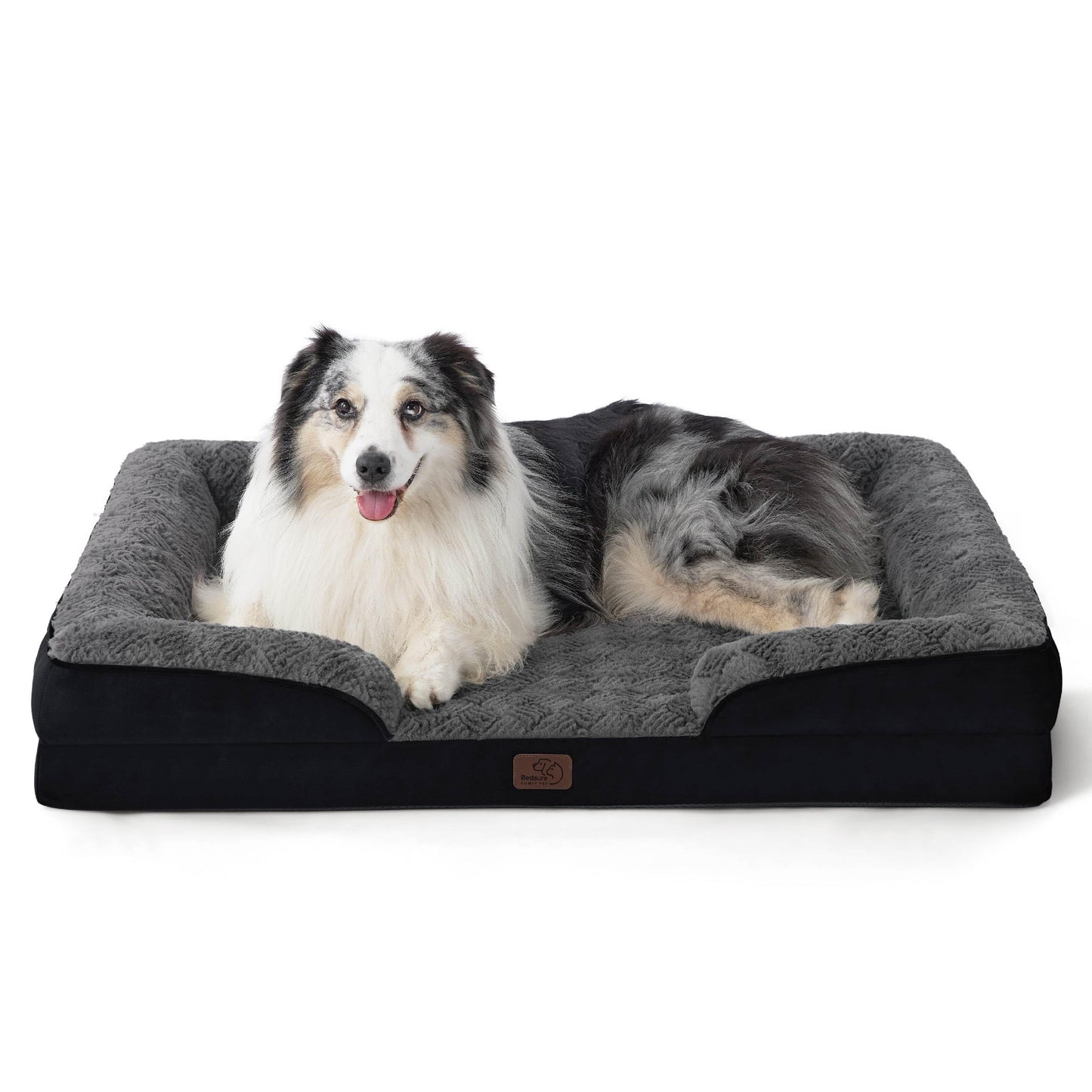 Bedsure Orthopedic Dog Bed Medium Size Dogs - Washable Medium Dog Cat Bed Waterproof, Comfort Pet Couch Sofa with Washable Removable Cover, Pets Bed with Nonskid Bottom, Grey, 28"