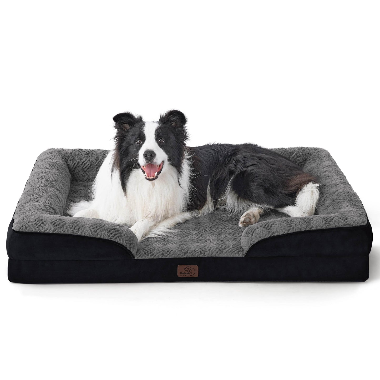Bedsure Orthopedic Dog Bed Medium Size Dogs - Washable Medium Dog Cat Bed Waterproof, Comfort Pet Couch Sofa with Washable Removable Cover, Pets Bed with Nonskid Bottom, Grey, 28"