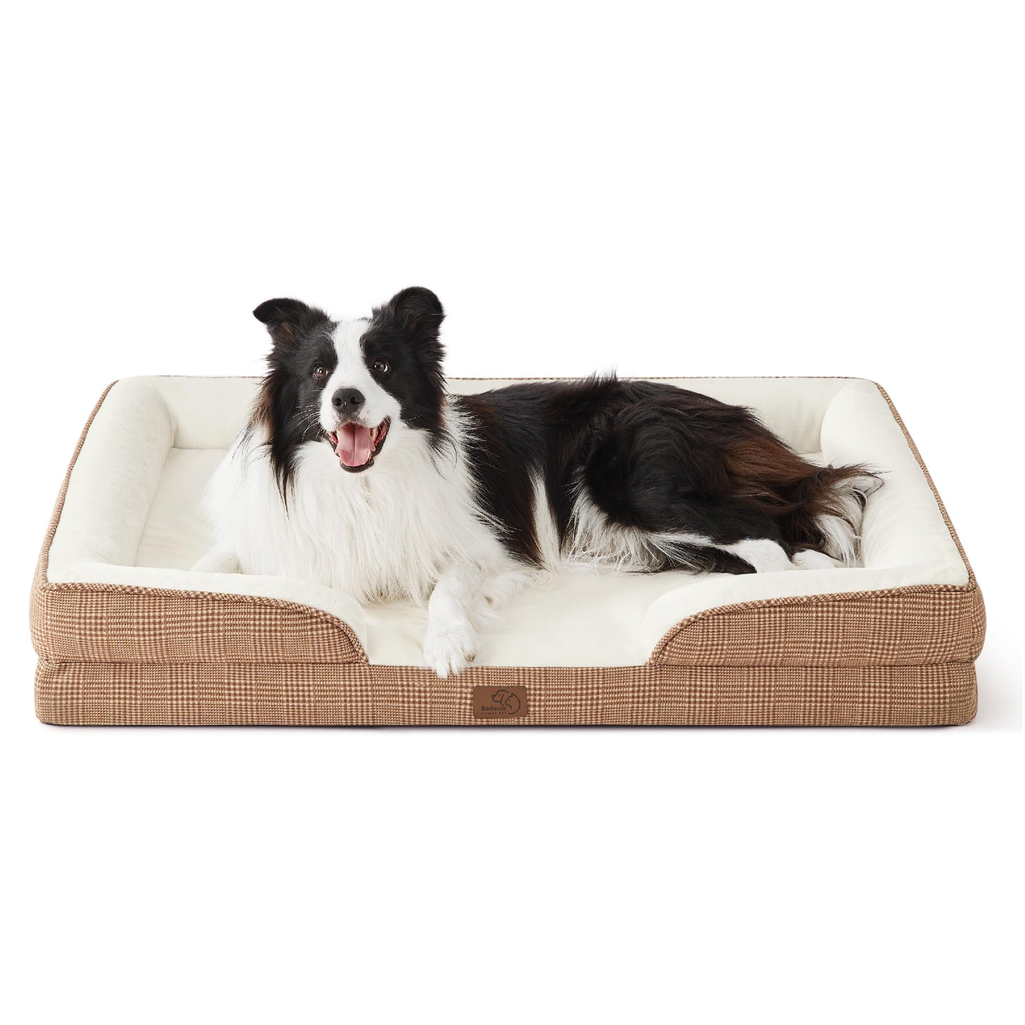 Bedsure Orthopedic Dog Bed Medium Size Dogs - Washable Medium Dog Cat Bed Waterproof, Comfort Pet Couch Sofa with Washable Removable Cover, Pets Bed with Nonskid Bottom, Grey, 28"