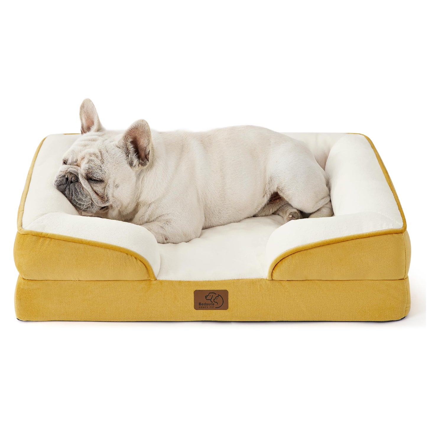Bedsure Orthopedic Dog Bed Medium Size Dogs - Washable Medium Dog Cat Bed Waterproof, Comfort Pet Couch Sofa with Washable Removable Cover, Pets Bed with Nonskid Bottom, Grey, 28"