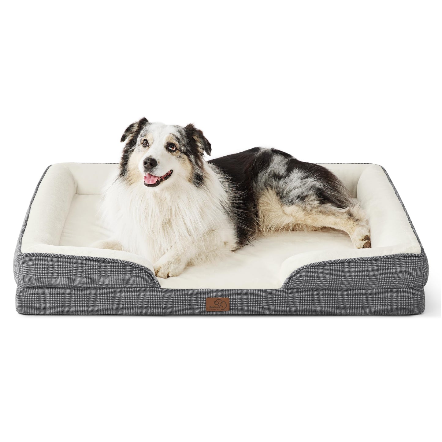 Bedsure Orthopedic Dog Bed Medium Size Dogs - Washable Medium Dog Cat Bed Waterproof, Comfort Pet Couch Sofa with Washable Removable Cover, Pets Bed with Nonskid Bottom, Grey, 28"