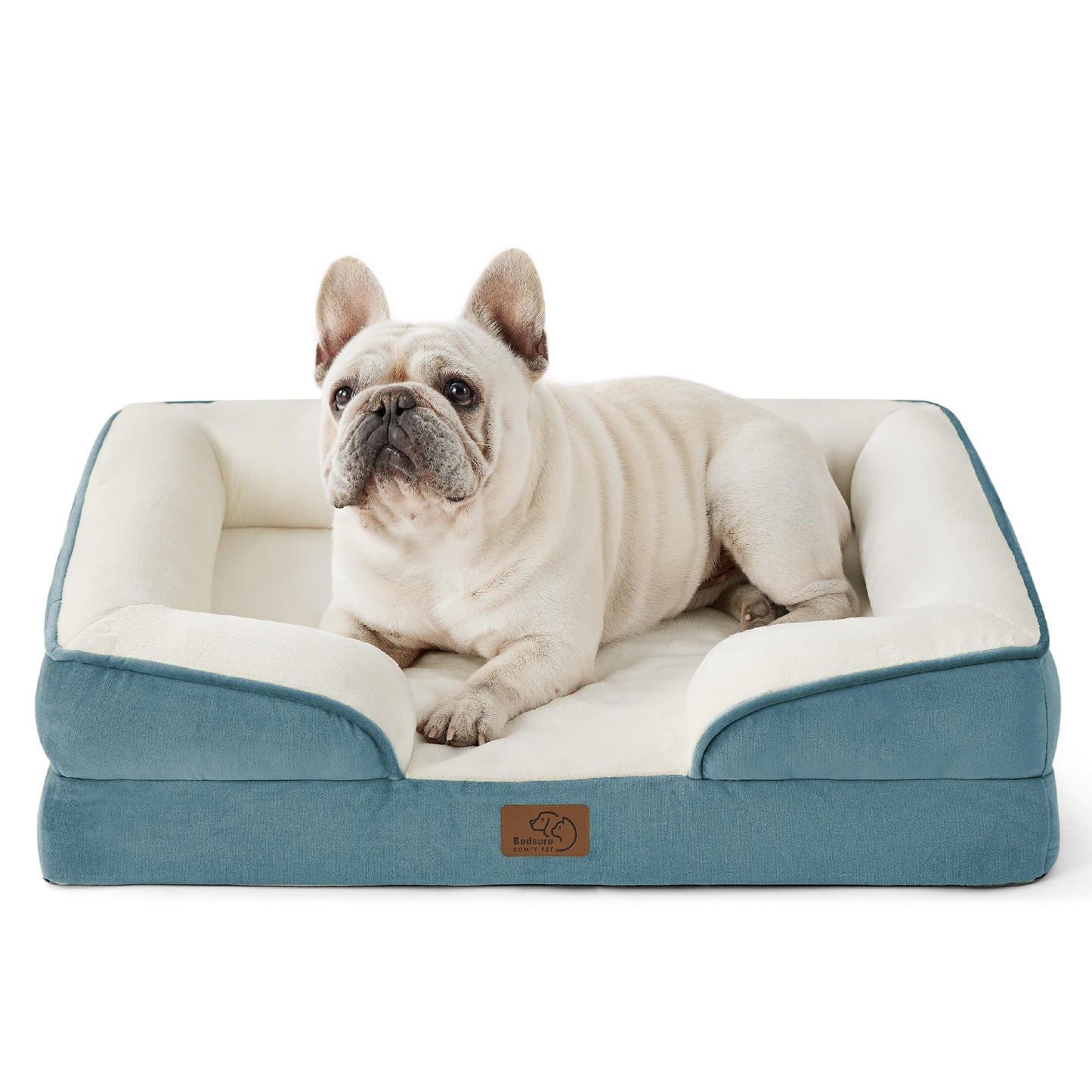 Bedsure Orthopedic Dog Bed Medium Size Dogs - Washable Medium Dog Cat Bed Waterproof, Comfort Pet Couch Sofa with Washable Removable Cover, Pets Bed with Nonskid Bottom, Grey, 28"