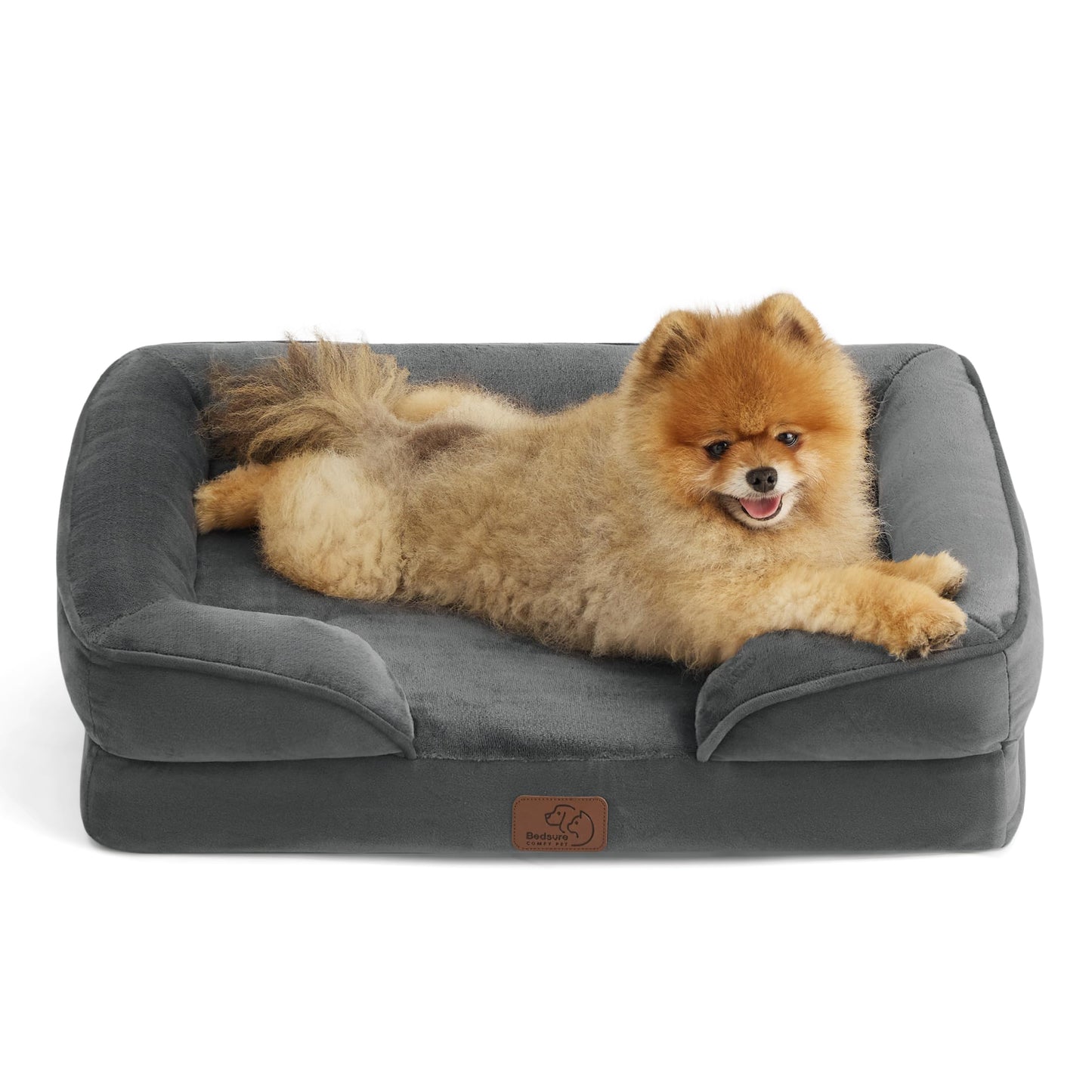 Bedsure Orthopedic Dog Bed Medium Size Dogs - Washable Medium Dog Cat Bed Waterproof, Comfort Pet Couch Sofa with Washable Removable Cover, Pets Bed with Nonskid Bottom, Grey, 28"