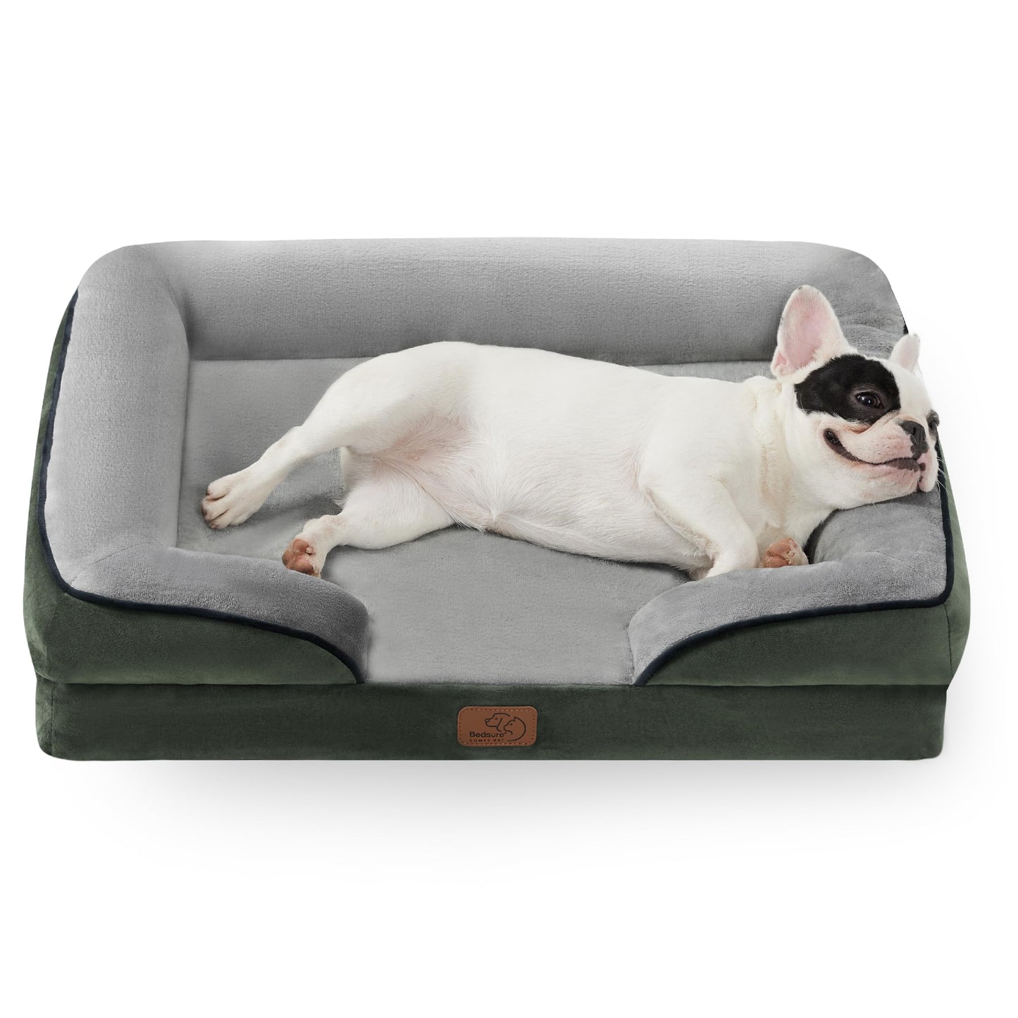 Bedsure Orthopedic Dog Bed Medium Size Dogs - Washable Medium Dog Cat Bed Waterproof, Comfort Pet Couch Sofa with Washable Removable Cover, Pets Bed with Nonskid Bottom, Grey, 28"