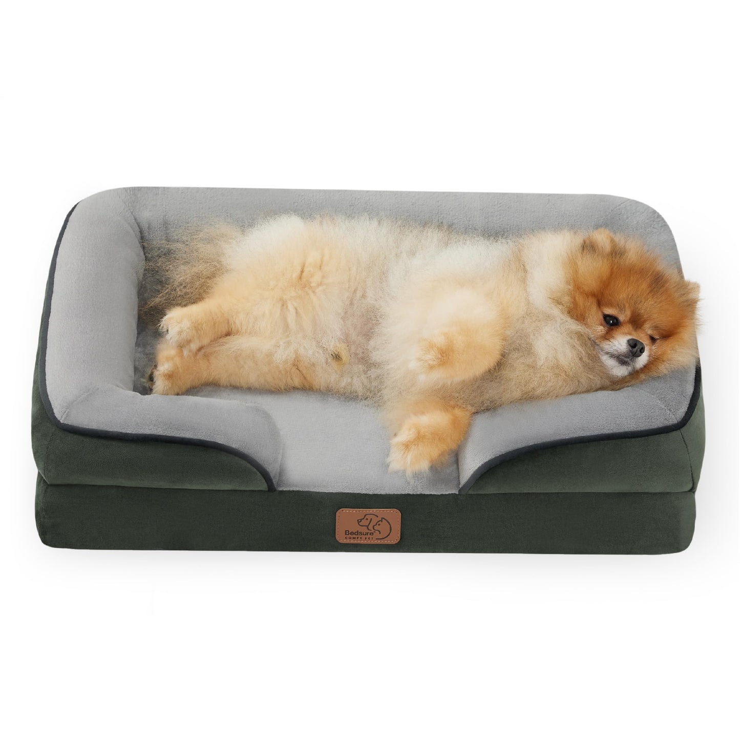 Bedsure Orthopedic Dog Bed Medium Size Dogs - Washable Medium Dog Cat Bed Waterproof, Comfort Pet Couch Sofa with Washable Removable Cover, Pets Bed with Nonskid Bottom, Grey, 28"