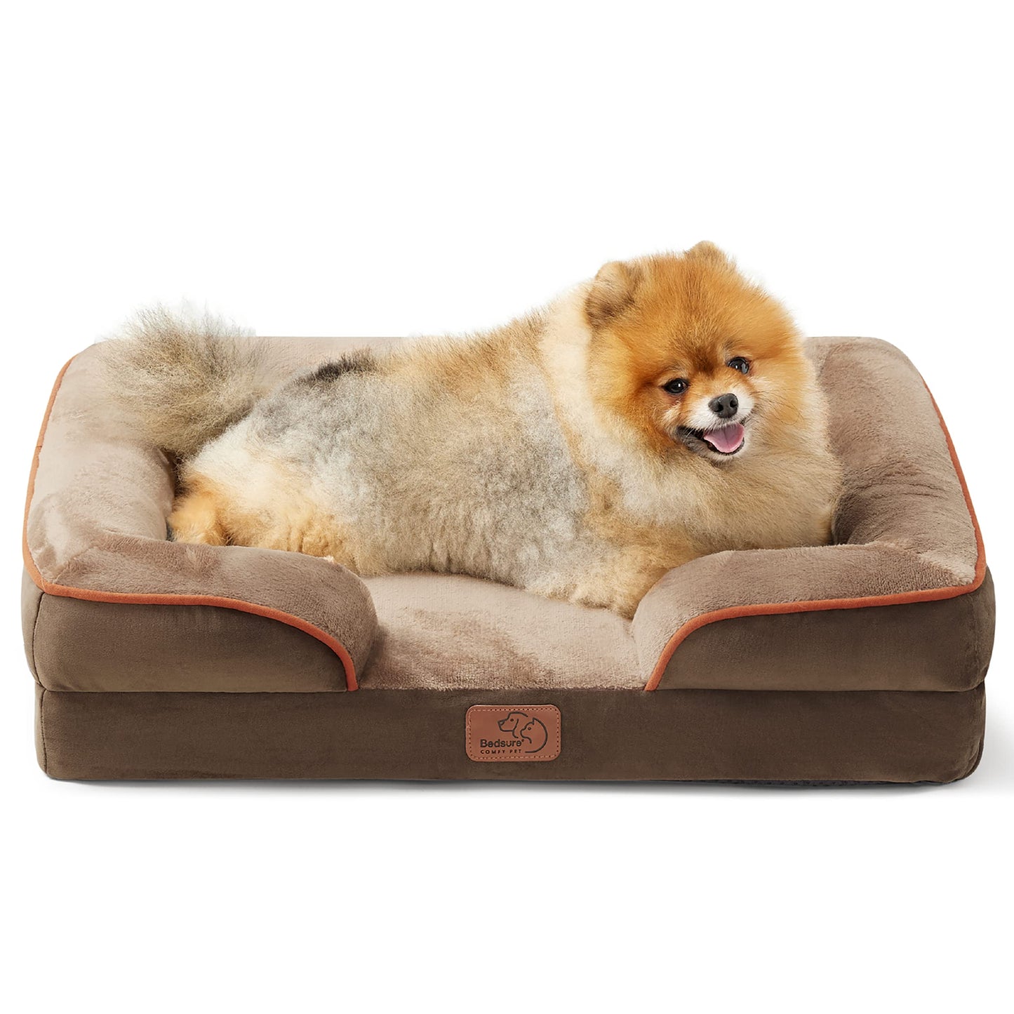 Bedsure Orthopedic Dog Bed Medium Size Dogs - Washable Medium Dog Cat Bed Waterproof, Comfort Pet Couch Sofa with Washable Removable Cover, Pets Bed with Nonskid Bottom, Grey, 28"