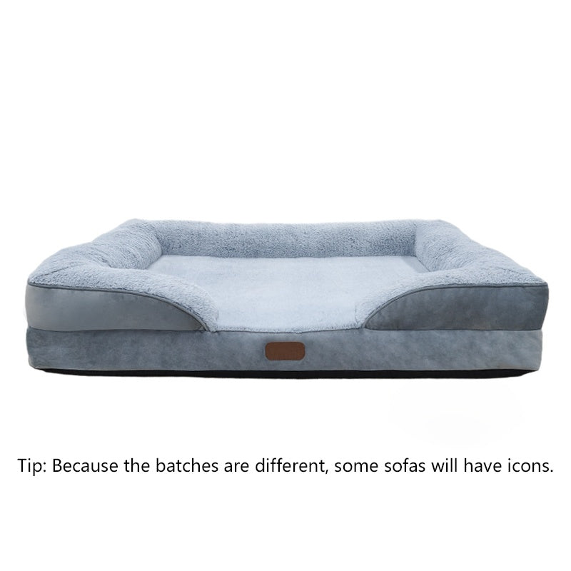 Orthopedic Dog Beds for Extra Large Dogs 44x32Inch, Waterproof Memory Foam XL Pet Bed with Sides, Non-Slip and Egg-Crate Foam Big Dog Couch Bed with Washable Removable Cover, Grey