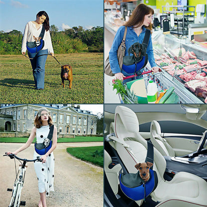 Dog Carrier for 3-10 lbs, Dog Sling Bag, Safe Hands-Free Travel Handbag, Small Puppy Backpack.
