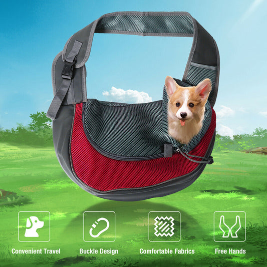 Dog Carrier for 3-10 lbs, Dog Sling Bag, Safe Hands-Free Travel Handbag, Small Puppy Backpack.
